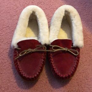 LL BEAN Wicked Good Moccasins Vintage Red